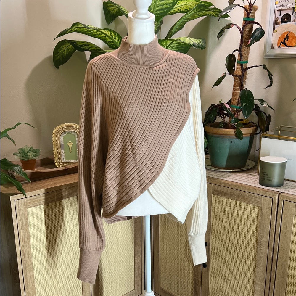 EXPRESS Two-Tone Ribbed Sweater